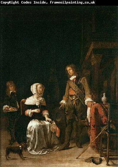 Gabriel Metsu Soldier Paying a Visit to a Young Lady